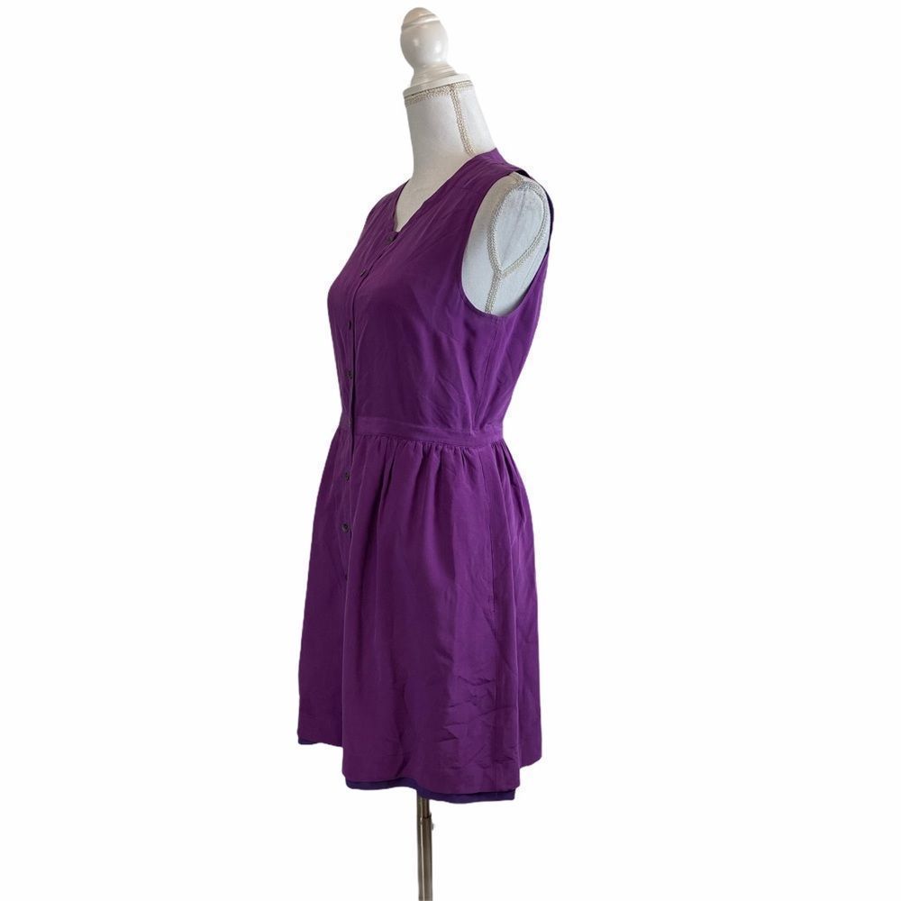 Madewell Purple 100% Silk Sleeveless Dress - Picture 6 of 8